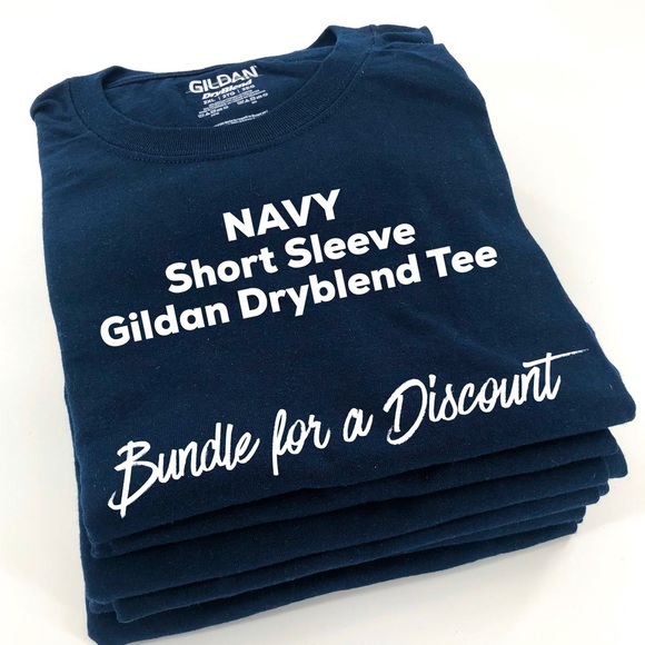 👕Navy Gildan 50/50 Dryblend Tees - Picture 1 of 2